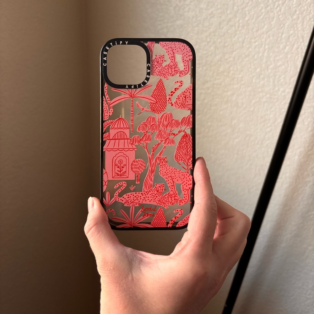 Joules Black and Transparent Floral Phone Case